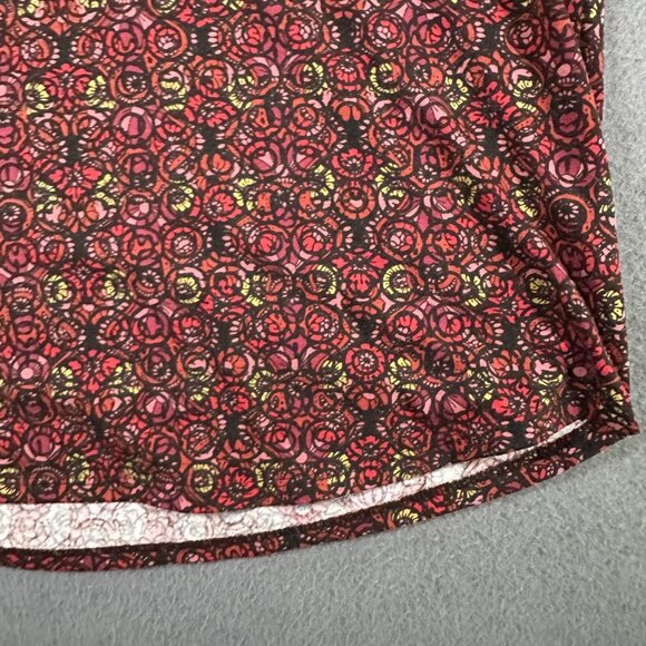 LuLaRoe Randy Shirt Womens Lrg Black Red Raglan Floral Baseball Tee Stretch Top - Picture 5 of 7